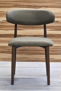 Krzesło tapicerowane LUCCA BROWN FABRIC WALNUT WOOD