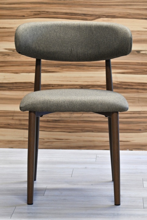 Krzesło tapicerowane LUCCA BROWN FABRIC WALNUT WOOD