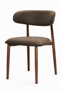 Krzesło tapicerowane LUCCA BROWN FABRIC WALNUT WOOD