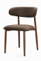 Krzesło tapicerowane LUCCA BROWN FABRIC WALNUT WOOD