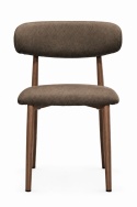 Krzesło tapicerowane LUCCA BROWN FABRIC WALNUT WOOD