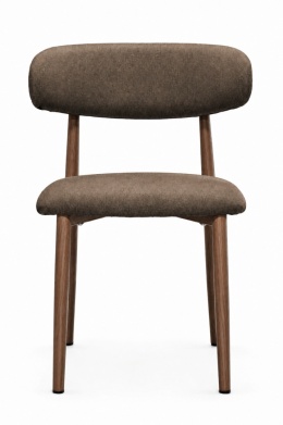 Krzesło tapicerowane LUCCA BROWN FABRIC WALNUT WOOD