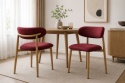 Krzesło tapicerowane LUCCA BURGUNDY FABRIC LIGHT WOOD