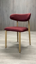 Krzesło tapicerowane LUCCA BURGUNDY FABRIC LIGHT WOOD