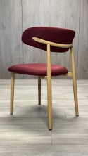 Krzesło tapicerowane LUCCA BURGUNDY FABRIC LIGHT WOOD