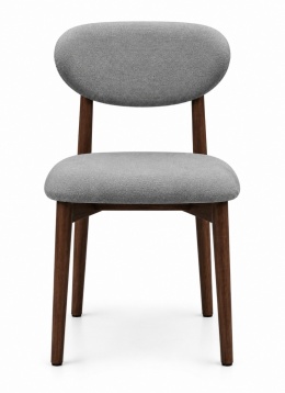 Krzesło tapicerowane LUCCA GREY FABRIC WALNUT WOOD