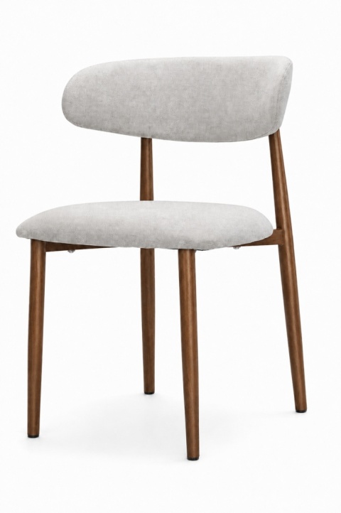 Krzesło tapicerowane LUCCA GREY FABRIC WALNUT WOOD