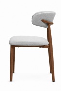 Krzesło tapicerowane LUCCA GREY FABRIC WALNUT WOOD