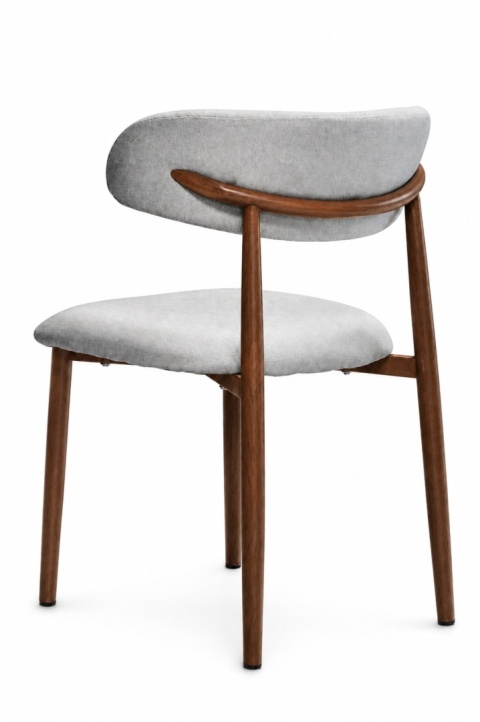 Krzesło tapicerowane LUCCA GREY FABRIC WALNUT WOOD