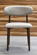 Krzesło tapicerowane LUCCA GREY FABRIC WALNUT WOOD