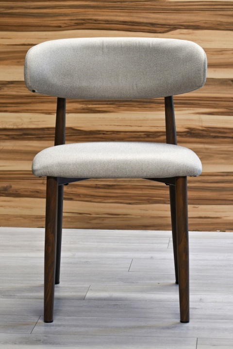 Krzesło tapicerowane LUCCA GREY FABRIC WALNUT WOOD