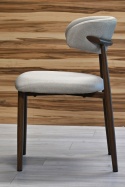 Krzesło tapicerowane LUCCA GREY FABRIC WALNUT WOOD