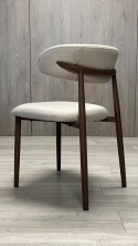 Krzesło tapicerowane LUCCA GREY FABRIC WALNUT WOOD