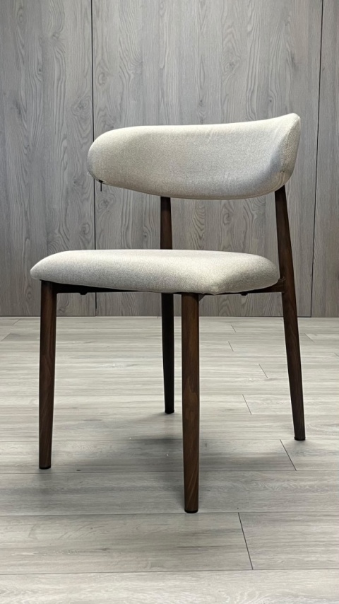 Krzesło tapicerowane LUCCA GREY FABRIC WALNUT WOOD