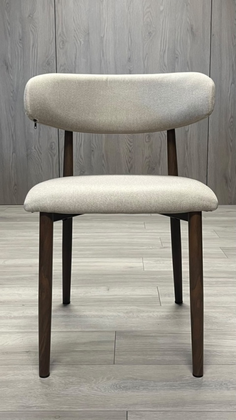 Krzesło tapicerowane LUCCA GREY FABRIC WALNUT WOOD