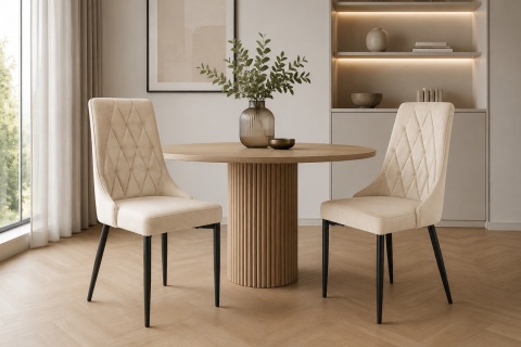 Krzesło tapicerowane SOFIA BEIGE VELVET SMOKE