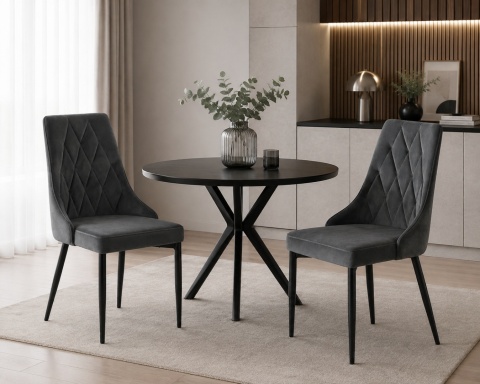 Krzesło tapicerowane SOFIA DARK GREY VELVET SMOKE