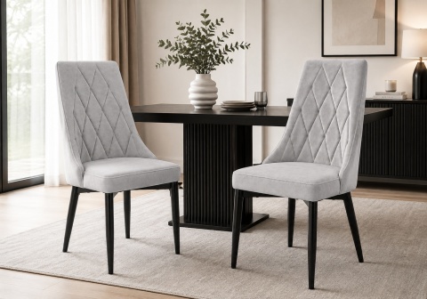 Krzesło tapicerowane SOFIA LIGHT GREY VELVET SMOKE