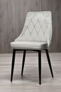 Krzesło tapicerowane SOFIA LIGHT GREY VELVET SMOKE