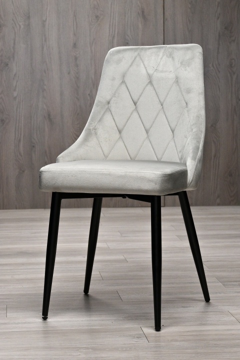 Krzesło tapicerowane SOFIA LIGHT GREY VELVET SMOKE
