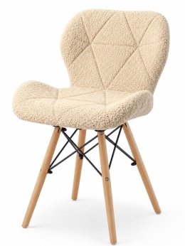 Krzesło tapicerowane VASTO WOOD BARANEK BOUCLE BEIGE