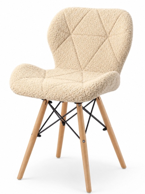Krzesło tapicerowane VASTO WOOD BARANEK BOUCLE BEIGE