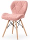 Krzesło tapicerowane VASTO WOOD BARANEK BOUCLE PINK