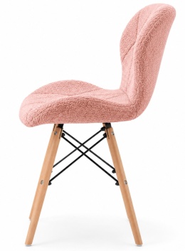 Krzesło tapicerowane VASTO WOOD BARANEK BOUCLE PINK