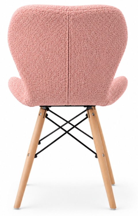 Krzesło tapicerowane VASTO WOOD BARANEK BOUCLE PINK