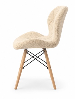 Krzesło tapicerowane VASTO WOOD BARANEK BOUCLE BEIGE