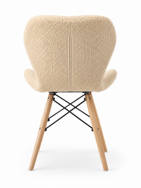 Krzesło tapicerowane VASTO WOOD BARANEK BOUCLE BEIGE