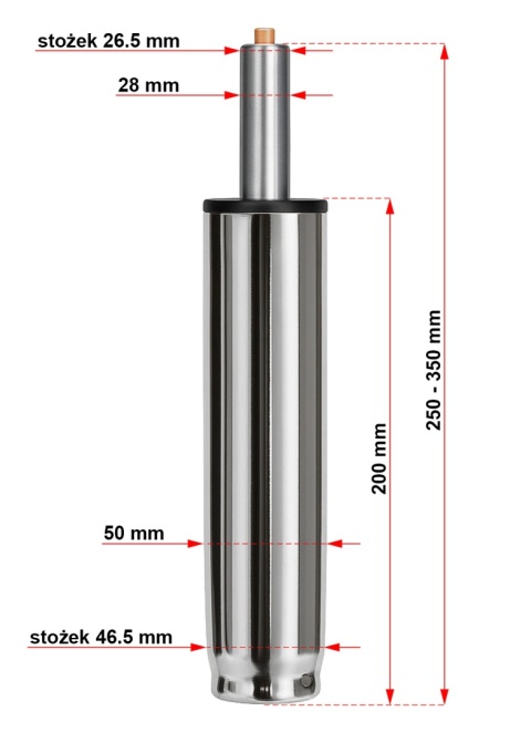 Siłownik fotela złoty 300 mm - skok 100 mm