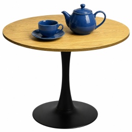 Stół okrągły VICTORY DARK WOOD 70 cm SMOKE SLIM