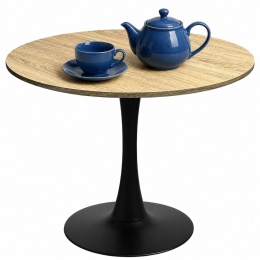 Stół okrągły VICTORY LIGHT WOOD 70 cm SMOKE SLIM