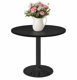 Stół okrągły VICTORY STR BLACK WOOD 70 cm SMOKE