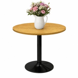 Stół okrągły VICTORY STR DARK WOOD 70 cm SMOKE