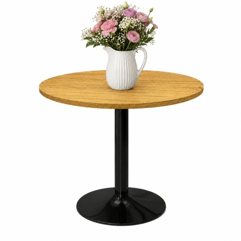 Stół okrągły VICTORY STR DARK WOOD 70 cm SMOKE