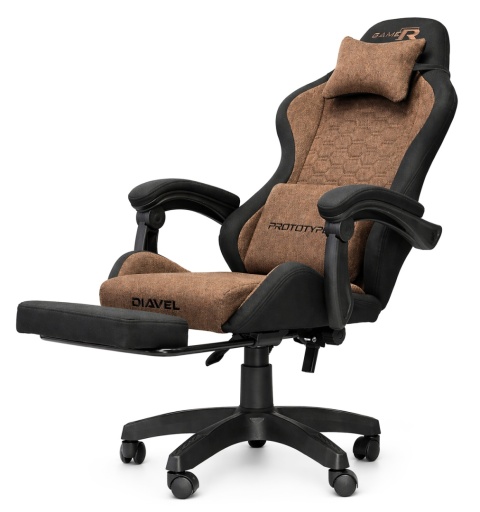Fotel obrotowy gamingowy DIAVEL PRO FABRIC BROWN XL OUTLET