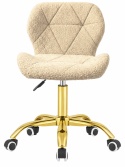 Krzesło obrotowe VASTO OFFICE BARANEK BOUCLE BEIGE GOLD