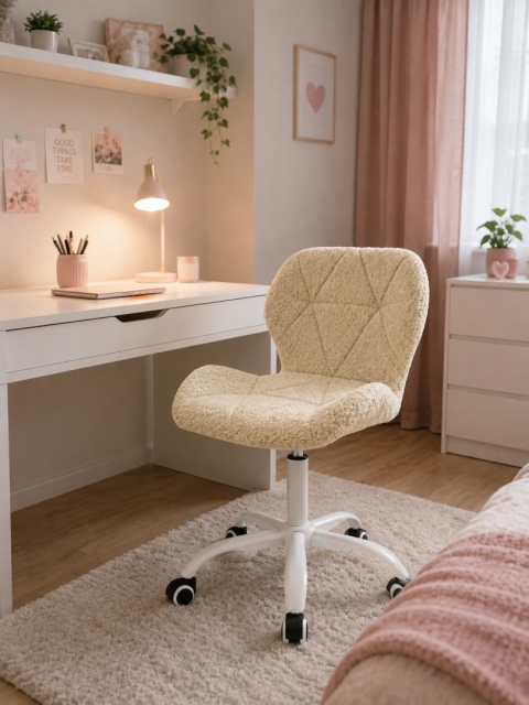 Krzesło obrotowe VASTO OFFICE BARANEK BOUCLE BEIGE MILK