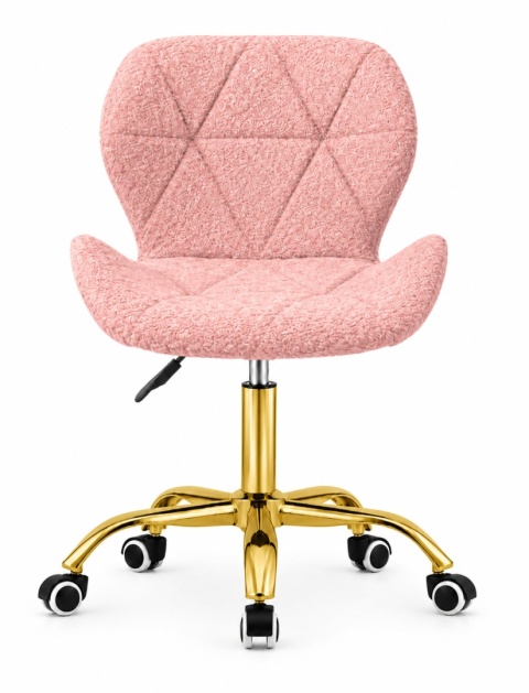 Krzesło obrotowe VASTO OFFICE BARANEK BOUCLE PINK GOLD