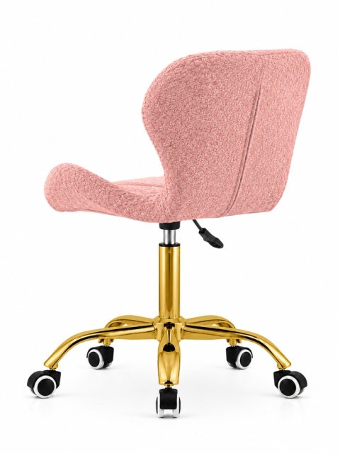 Krzesło obrotowe VASTO OFFICE BARANEK BOUCLE PINK GOLD