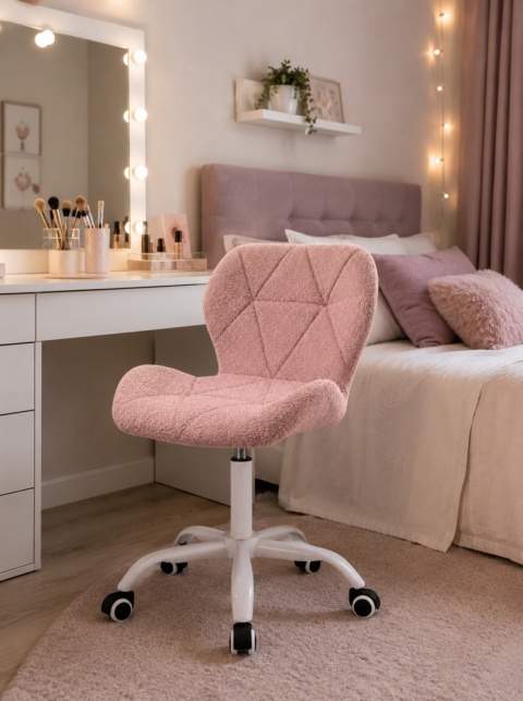 Krzesło obrotowe VASTO OFFICE BARANEK BOUCLE PINK MILK