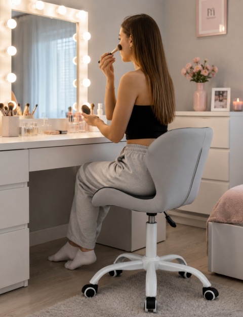 Krzesło obrotowe VASTO OFFICE PU BLACK + GREY MILK