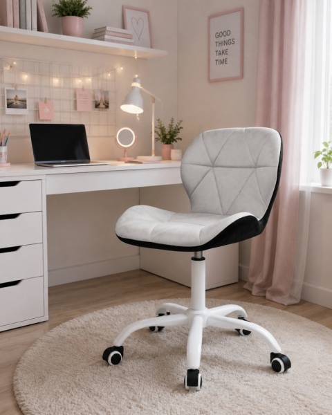 Krzesło obrotowe VASTO OFFICE VELVET BLACK + GREY MILK