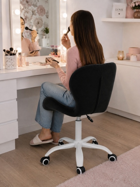 Krzesło obrotowe VASTO OFFICE VELVET BLACK MILK
