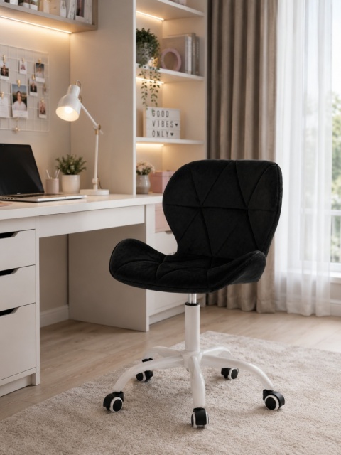 Krzesło obrotowe VASTO OFFICE VELVET BLACK MILK