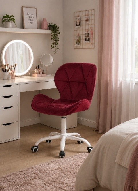 Krzesło obrotowe VASTO OFFICE VELVET BURGUNDY MILK