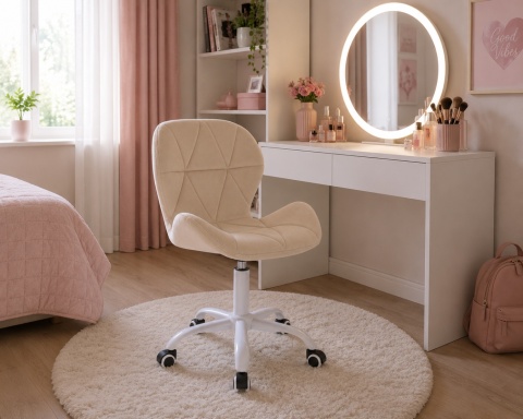 Krzesło obrotowe VASTO OFFICE VELVET CREAM MILK