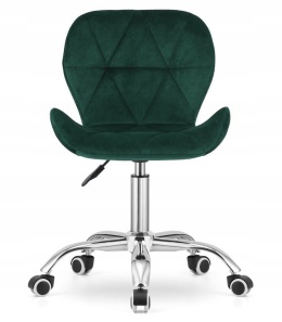 Krzesło obrotowe VASTO OFFICE VELVET FOREST GREEN SILVER
